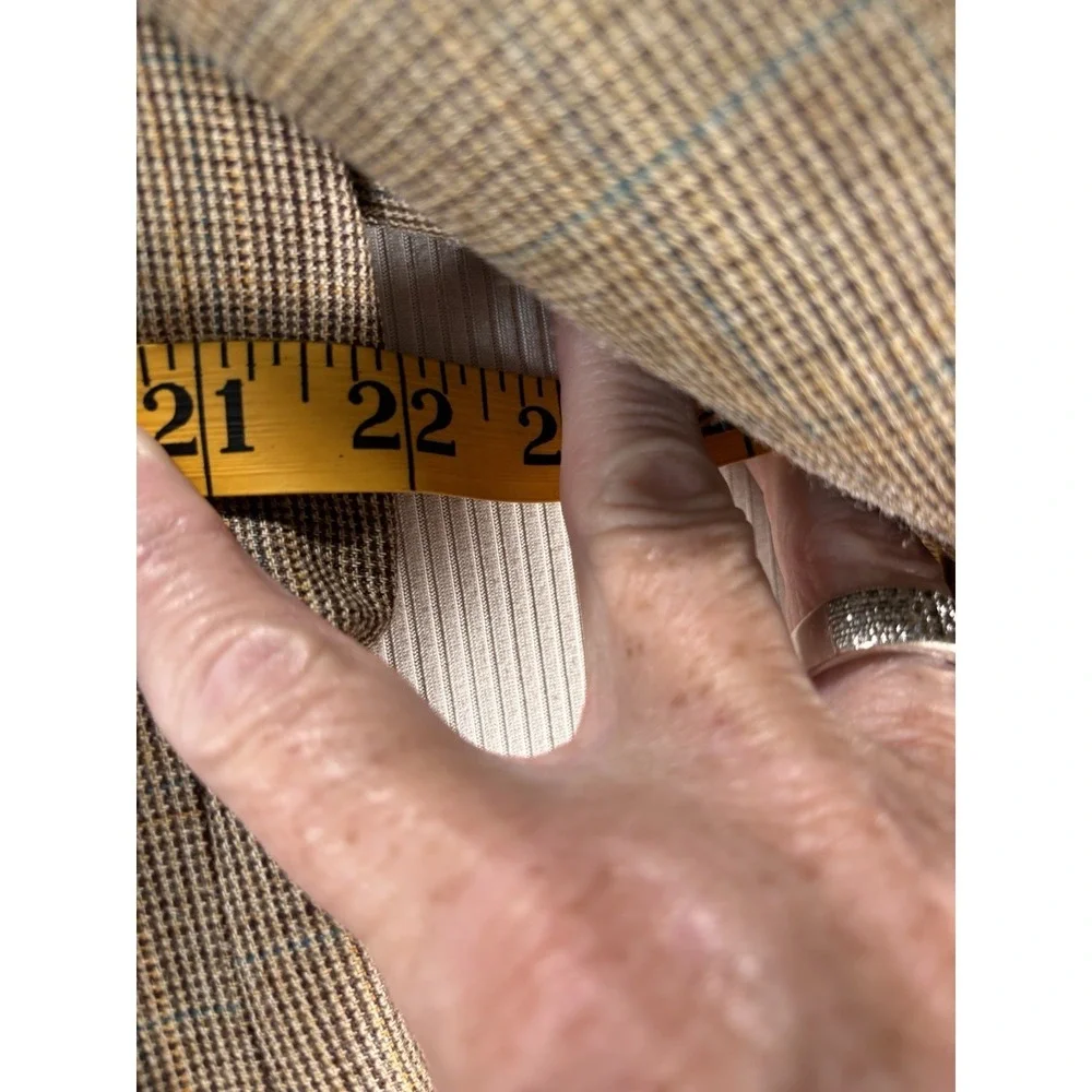 Ralph Lauren Black Label 40R Sport Coat Blazer Silk Wool Brown‎ Micro Plaid